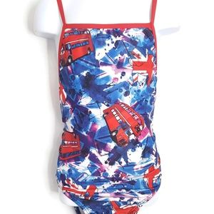 Speedo One Piece British Flag & Bus Swim Suit
